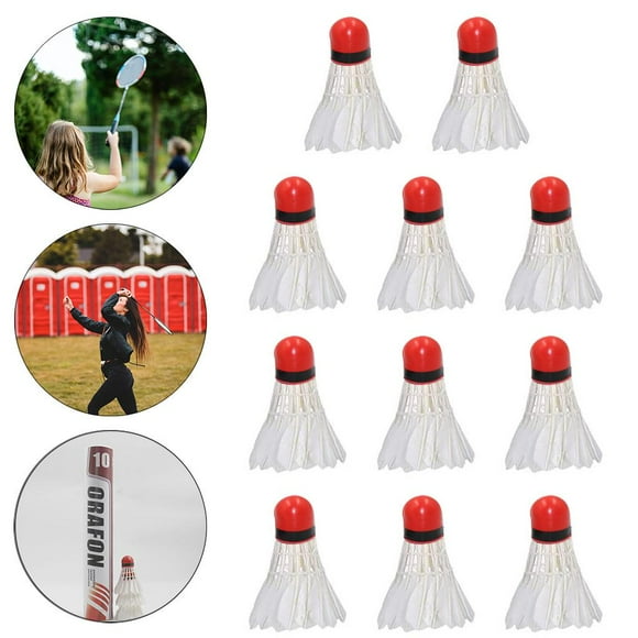 Ximing 12-Pack Goose Feather Badminton Shuttlecocks with Great Stability and Durability, indoor e outdoor Sports Hight Training Badminton Birdies Balls 11x White+Red Head