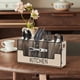 thumbnail image 3 of Soporte para Utensilios de Cocina de Metal Combinado con Organizador de Cubiertos de Madera, 4 Compartimentos para Cubiertos de EspáTula y Vasija,, 3 of 5