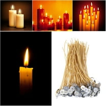 100PCS Twine Beeswax Organic Candle Wicks Low Smoke Pre Waxed by Natural Beeswax Tabbed Lato Candle Wicks for Lighting Candle Making