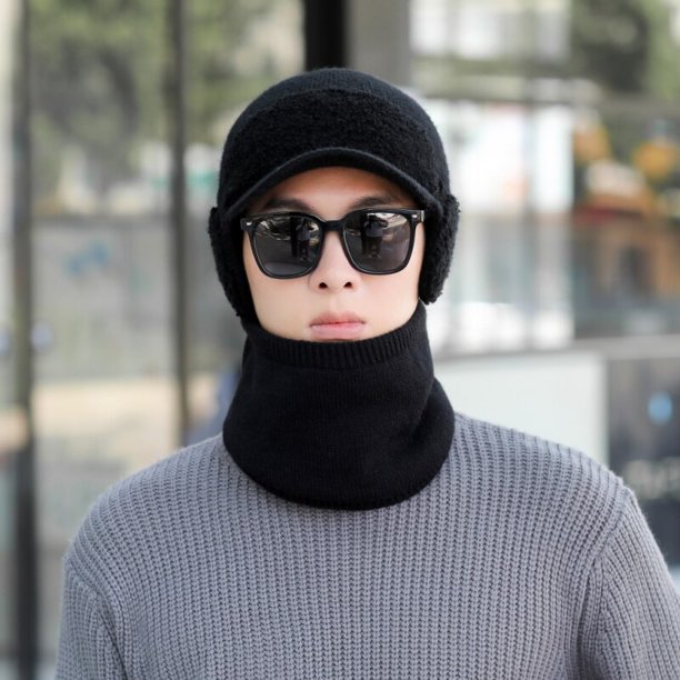 Outdoor Motorcycle Bicycle Pullover Neckwear Ear Protection Hat 6 Color Men's Winter New Thickened Warmth Wool HatC He Qiyong unisex