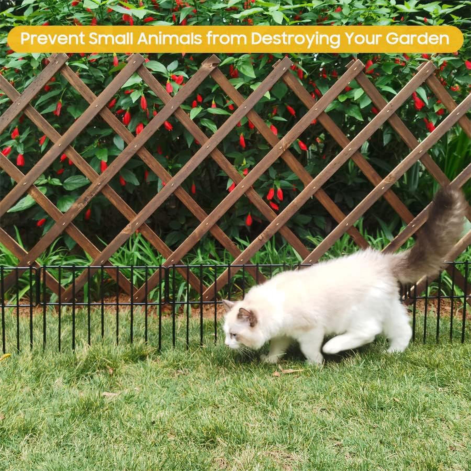 Animal Barrier Fence, 19 Pcs 12In(H) x 20.5Ft(L) Upgrade 1.26 in Gap Decorative Fences No Dig Fence for Rabbit and Dog, Rustproof Metal Wire Garden Fence Border for Garden Patio Landscaping