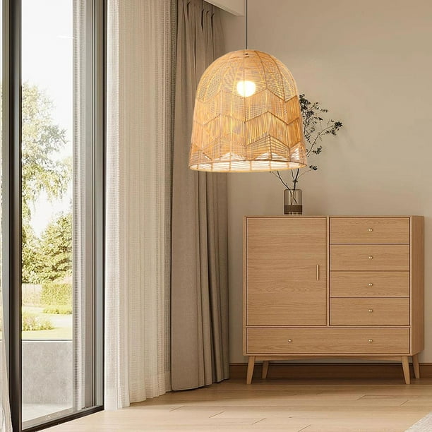 Lámpara Colgante de Techo con Pantalla de Ratán para Del Dormitorio de La , EstiloA 50CM Salvador Colgante de luz