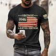 thumbnail image 2 of MLQIDK VINRAGE LIMITED EDITION Men's Printed Round Neck Short Sleeve Casual Sport Tshirt Lightweight Breathable Comfort Fit Athletic Top Black M, 2 of 5