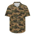 thumbnail image 4 of snilers Men Hawaiian Shirt Casual Button Down Short Sleeve Blouses Stretch Camo Printed Summer Tops, 4 of 5