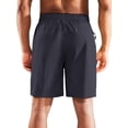 thumbnail image 3 of MIER Men's 7" Inseam Dry Fit Athletic Running Shorts with 3 Zipper Pockets, Dark Grey, L, 3 of 7