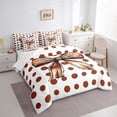 thumbnail image 3 of Homewish Watercolor Bow-tie Bedding Comforter Set 7pcs, White Red Polkadot Abstract Queen Bedding Sets, Teens Kids Boys Girls Reversible Queen Sheet Sets, Luxury Bedroom Decor, 3 of 7