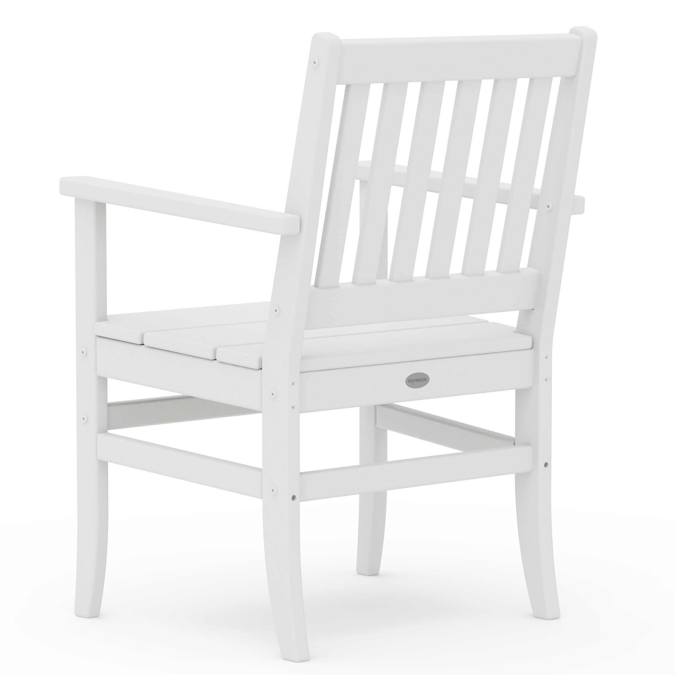 Better Homes & Gardens by POLYWOOD Southlake Outdoor Dining Arm Chair (2 Chairs), All-Weather HDPE, Patio Seat, White