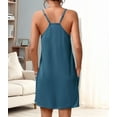 thumbnail image 2 of Gdvsclr Sleeveless Nightgowns for Women with Pockets Spaghetti Strap Dress Racerback Chemise Night Gowns Blue and Green XL, 2 of 8
