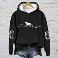 thumbnail image 4 of frariair Equestrian Graphic Print Hooded Fleece Sweatshirt Women Casual Loose Fit Long Sleeve Pullover Top For Winter Comfort Black L, 4 of 4