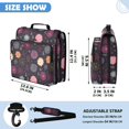 thumbnail image 3 of Zipper Binder with Shoulder Strap 2 inch 3 Ring Waterproof File Folder Organizer Bag 500 Sheet Hand-drawn Flowers and Snowflakes, 3 of 8