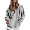 thumbnail image 3 of Uqiangy Oversized Sweatshirt for Women Women's Sweatshirts Oversized Long Sleeve Shirts for Women Tunic Sweatshirt Crewneck Sweatshirts Women Fleece Pullover Women Gray L, 3 of 9