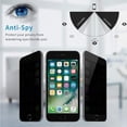 thumbnail image 3 of iPhone 11 - Leather Case Belt Clip w Tempered Glass Privacy Screen Protector - Swivel Holster Vertical Cover Pouch, Curved Anti-Spy Anti-Peep 3D Edge Case Friendly for iPhone 11, 3 of 11