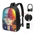 thumbnail image 2 of Anime Todoroki My Hero Academia Laptop Backpack Daypack School Student Bookbag Satchel Rucksack Shoulders Travel Bag With USB Headphone Charging Port, 2 of 8