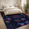 thumbnail image 3 of ODIKA 8'x10' Washable Area Rug Meteorite Vortex Motif Uranus Themed Theme Galaxy Nebula Starry Playful for King Size Bedroom Under Bed, Master Suite, Non-Shedding, Easy Care, 3 of 7