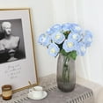 thumbnail image 2 of Blue Fake Roses Artificial Flowers - Fake Artificial Roses Silk Flowers with Stems for Home Wedding Hotel Office Centerpiece Decor（Sky Blue）, 2 of 5