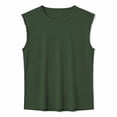 thumbnail image 4 of LEKWK Mens Tank Top Linen Lightweight Crew Neck Casual Muscle Shirts Breathable Loose Fit Comfy Solid Summer Tops Fashion Beach Vacation Daily Outfits, 4 of 7