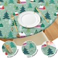 thumbnail image 4 of Light Green Christmas Village Pattern Round Fitted Tablecloth with Elastic Edge,Dining Table Cover Waterproof,Outdoor Round Tablecloth for Camping,Dining,Indoor and Outdoor, 4 of 7