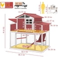 thumbnail image 6 of PETSCOSSET Outdoor Large Chicken Coop with Run, Expandable Hen House with 4 Nesting Boxes, Removable Tray and Ramp, Red, 6 of 9