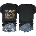 thumbnail image 4 of Blusas de Verano de las Mujeres Flor Impresa Cuello Redondo Manga Corta Superior, Verano Superior de las Mujeres, 4 of 8
