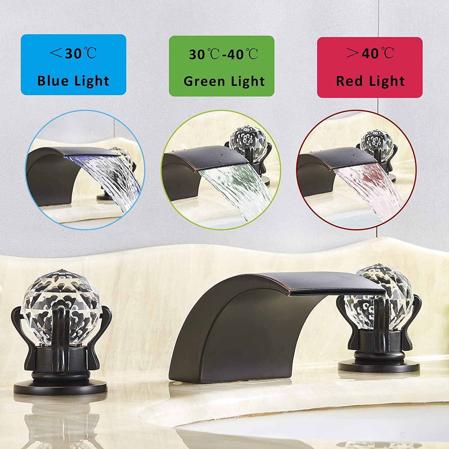 Zovajonia 63D-HSJXM Widespread Oil Rubbed Bronze Vanity Mixer Faucet