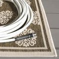 thumbnail image 3 of SAFAVIEH Courtyard Dimitri Damask Indoor/Outdoor Area Rug, Brown/Beige, 5'1" x 7'6", 3 of 11