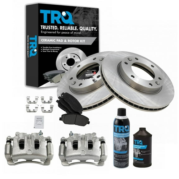 Front Ceramic Brake Pad, Rotor & Caliper Kit w/ Chemicals BKA19806 Fits select: 2006-2012 KIA SEDONA, 2007-2008 HYUNDAI ENTOURAGE