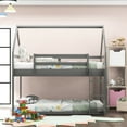 thumbnail image 2 of Low Bunk Twin Over Twin, Gray - House-shaped For Peaceful Sleep With Bed In Endless Play, 2 of 6