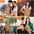 thumbnail image 7 of Brown Cartoon Dinosaurs Skeletons Pattern Apron-Garden Aprons for Women with Pockets-Cotton Linen Waterproof Kitchen Cooking Gardening Aprons Adjustable for Kitchen,Cooking,BBQ and Salon 33x27 Inch, 7 of 7