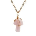 thumbnail image 6 of UOYOTT Natural Rose Quartz Mushroom Crystal Necklace Pendant Gemstone Cute Gift Sho, 6 of 6
