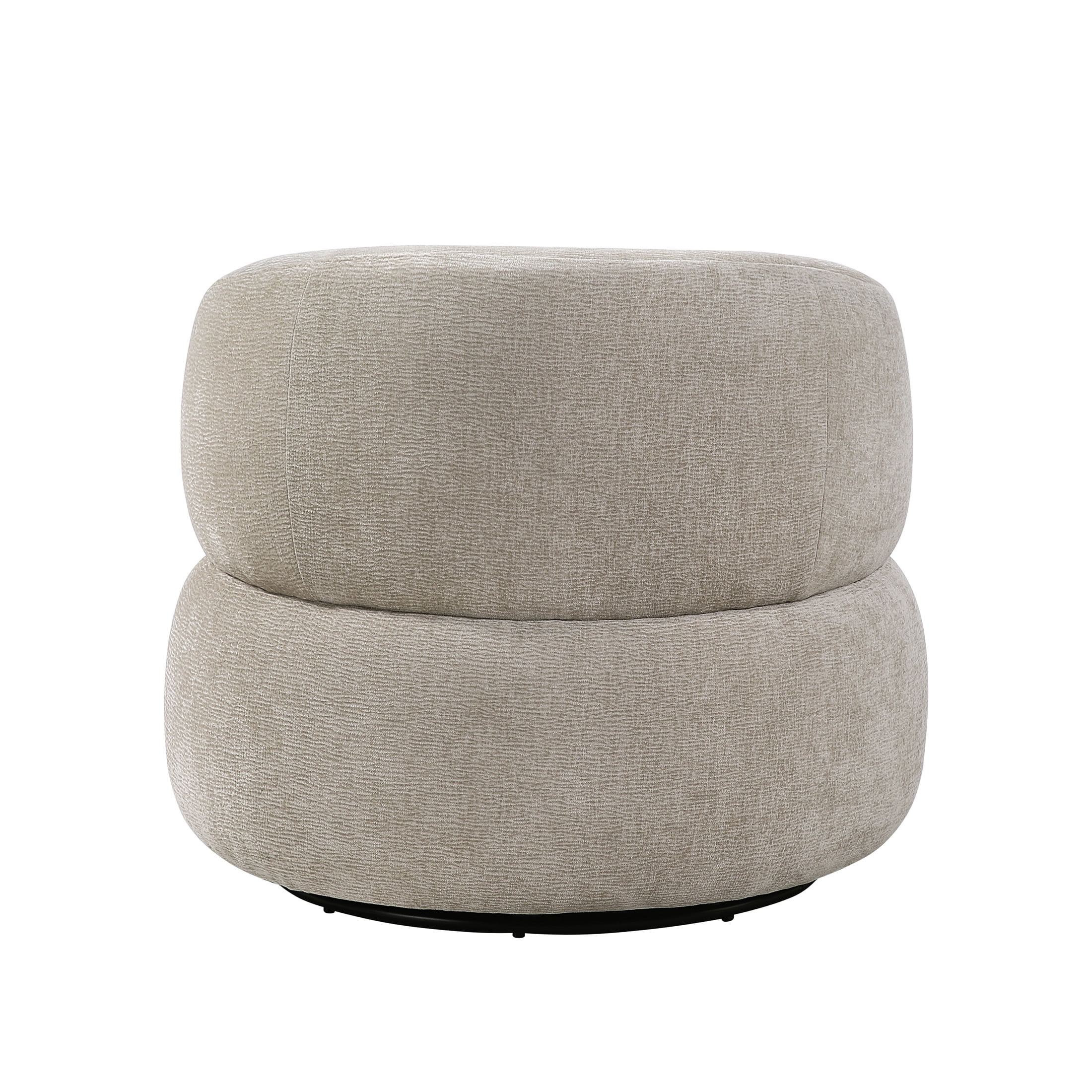 OakvillePark Cressida Chenille Round Swivel Chair, Light Brown