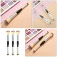 thumbnail image 5 of ELAYARD 3-Piece Black Dual-Ended Makeup Brush Set for Foundation, Blush, and Powder Application, 5 of 7