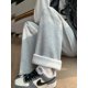 thumbnail image 4 of Pantalones de otoño para mujer, moda 2023, pantalones deportivos de pierna ancha largos rectos de cintura alta, pantalones largos informales de otoño para mujer, 4 of 4