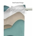 thumbnail image 5 of Ombre Geometric Linen Curtain Valance for Bedroom/Bathroom/Kitchen/Office/Living/Dining Room Window,Turquoise Brown White Nautical Sea Waves Rod Pocket Topper Decorative Cafe Drapes Panel 42"x12", 5 of 6