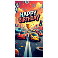 thumbnail image 1 of Racing Themed Happy Birthday Banner Background, Party Decorations with Trophies Cars and Traffic Lights, for Birthday Parties Photo Backdrops and Decor Props, 1 of 4