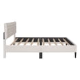 thumbnail image 4 of BTMWAY Queen Size Upholstered Platform Bed with Headboard and Wooden Slats, Bedroom Queen Bed Frame No Box Spring Needed, Beige, 4 of 8