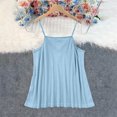 thumbnail image 4 of Craaazy Casual Tank Tops for Women Spaghetti Strap Solid Color Waffle Knit Blouses with Button Detail for Summer Daily Work, 4 of 9