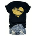 thumbnail image 2 of Giftesty Blouses for Women Dressy Casual Women's Baseball Sport Printed T-shirt with Round Neck and Short Sleeved Top, 2 of 5