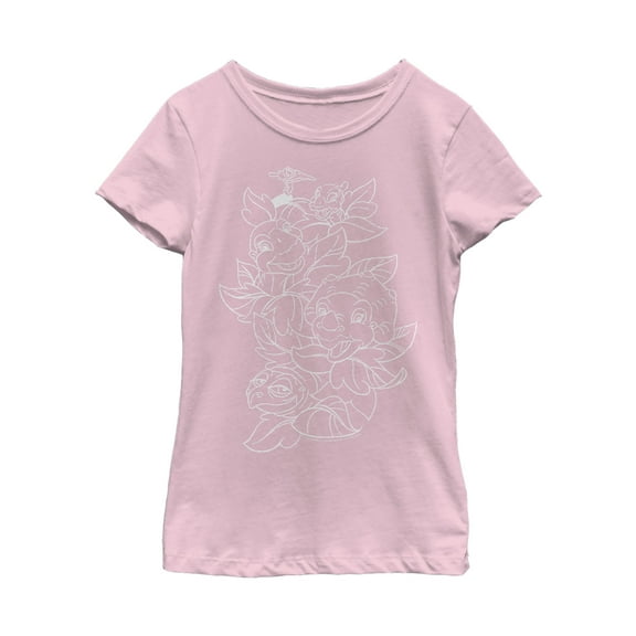 Girl's The Land Before Time Best Friend Outline Graphic Tee Light Pink X Small