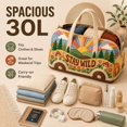 thumbnail image 4 of Camper Bag, Hippie Bus Weekender Bag, Hippie Bag, Hippie Bohemian Quilted Weekender Travel Bag Floral Print, Overnight Stay Carry On Shoulder Bag, 1 Pc, 4 of 6