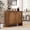 D-Walnut, variant on Accent Cabinet with Carving Lines, Modern Buffet Sideboard with Adjustable Shelves, Decorative Storage Cabinets for Bedroom Living Room Kitchen Office Entryway and Hallway, Walnut