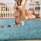 thumbnail image 3 of Alfombra Merelax Shaggy Plush, antideslizante, suave, 152 x 244 cm, color turquesa, 3 of 6