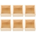 thumbnail image 1 of 6pcs Unfinished Wooden Box Rustic Small Square Wooden Box Craft Organizer Container Box, 1 of 9