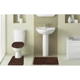 thumbnail image 2 of Kashi Home Hailey 3 Piece Bath Rug Set, Bath Mat, Contour Rug, Toilet Seat Lid Cover, Soft Pile, Water Absorbent Solid Color (Chocolate), 2 of 2