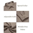 thumbnail image 5 of COOFANDY Men Button Down Long Sleeve Shirts Regular Fit Suit Shirt Business Dress Shirts Men, 5 of 6