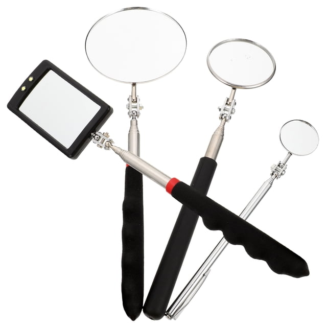 CIMAXIC 4 Pcs Miroir d'Inspection Flexible Forme Ronde pour Usage Professionnel 11.2x2in