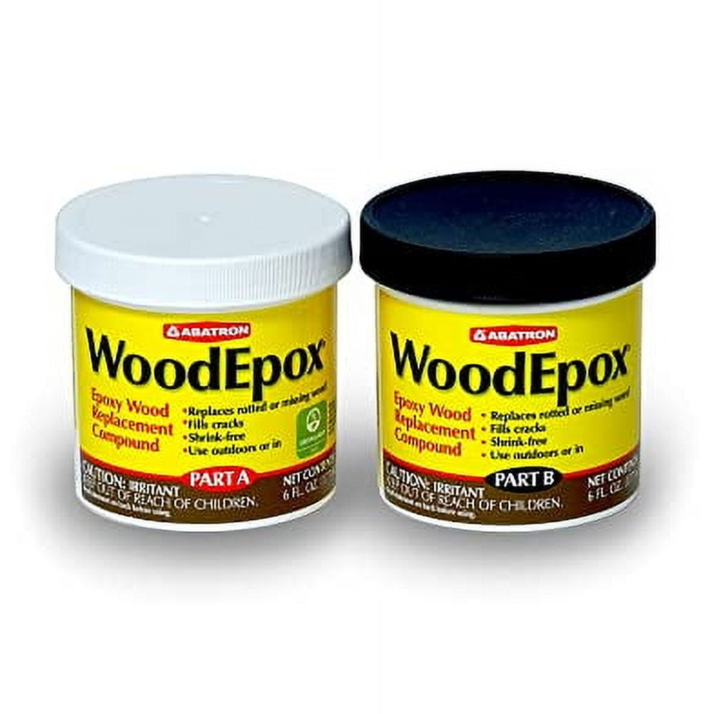 Abatron WoodEpox Kit - 12 oz - 2-Part Structural Epoxy Adhesive Filler - Wood Filler Putty