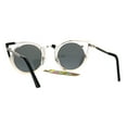 thumbnail image 4 of Womens Metal Bat Shape Cat Eye Round Circle Lens Sunglasses Silver Gold, 4 of 4