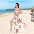 thumbnail image 6 of FORMRS Womens Long Sarong Beach Wrap Semi-Sheer Bikini Skirt Bathing Swimsuit Cover Up, Yellow Autumn Leaves, 6 of 7