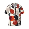 thumbnail image 3 of Balery Modern Abstract Leaf Pattern Men's Casual Button Down Shirt Short Sleeve Textured Summer Cuban Beach Shirts-XX-Large, 3 of 7