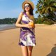 thumbnail image 3 of Fotbe Purple Gold Marble Swirls Vestido de Verano sin Mangas para Mujer – Vestido Midi Línea A, Estilo Camiseta Floral, Vestido Playero Casual y Fluido, 3 of 7